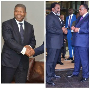 Les trois président Lourenço, Denis Sassou Nguesso et Joseph Kabila